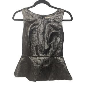 Anthropologie Chelsea and Violet Metallic Peplum Tank Top Women's Size XS